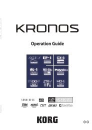 KRONOS Operation Guide - Korg