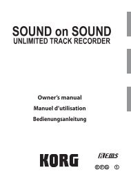 SOUND on SOUND Owner's Manual - Korg