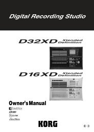 2. Turn the D32XD/D16XD on - Korg