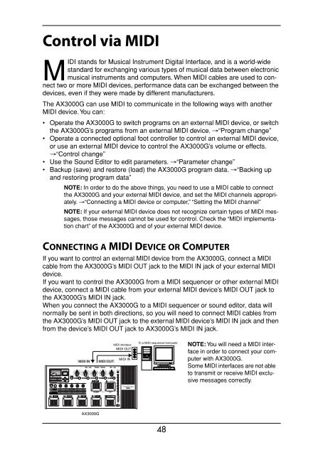 AX3000G Owner's manual - Korg