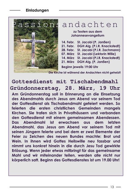 Februar â MÃ¤rz 2013 - St. Jacobi-Kirchengemeinde Rodenberg