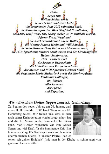 weihnachtspfarrbrief st. jakob straubing - Pfarrgemeinde St. Jakob