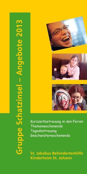 Gruppe Schatzinsel â Angebote 2013 St. Jakobus Behindertenhilfe