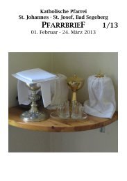 PFARRBRIEF 1/13 - Katholische Pfarrei St. Johannes - St. Josef