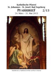 PFARRBRIEF 2/13 - Katholische Pfarrei St. Johannes - St. Josef