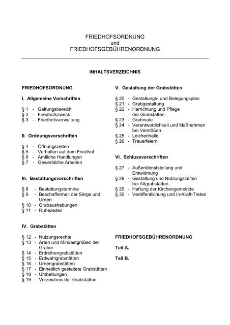 Friedhofsordnung - St. Johannis Glandorf