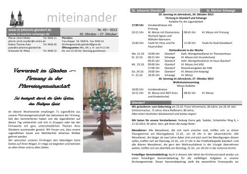 Miteinander Nr. 43 - 20.10.2013 - St. Johannis Glandorf