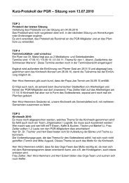 Kurz-Protokoll der PGR – Sitzung vom 13.07.2010 - St. Josef