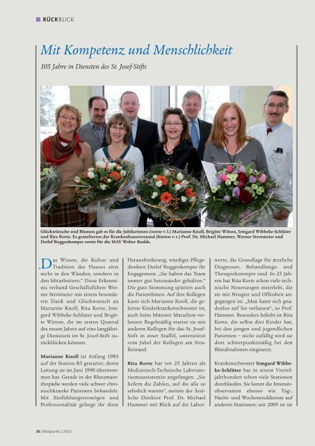 Blickpunkt 2/13 - St. Josef-Stift Sendenhorst