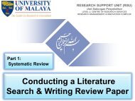 Conducting a Literature Search & Writing Review Paper, Part 1: Systematic Review