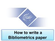 How to write a Bibliometrics paper