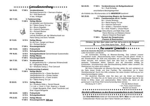 10.03. â 25.03. - St. Marien Oberhausen - Katholische Pfarrgemeinde