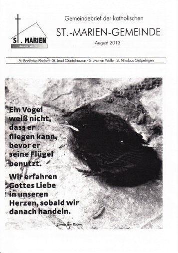 Gemeindebrief August 2013 - St. Marien