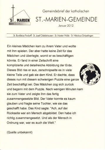 Gemeindebrief Januar 2012 - St. Marien