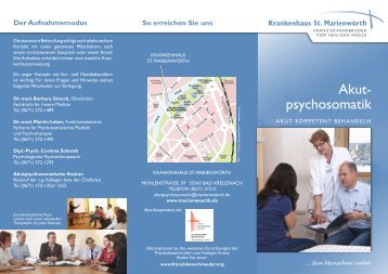 Akut- psychosomatik - Krankenhaus St. MarienwÃ¶rth