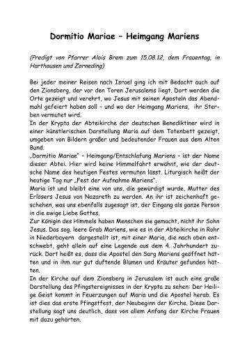 Lesen Sie hier die gesamte Predigt - St. Martin Zorneding