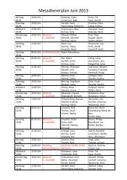 Messdienerplan für Juni 2013 - Pfarrgemeinde St. Martin