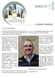 Gemeindebrief 21.04.-28.04.13 Ingternet - St. MatthÃ¤us Melle
