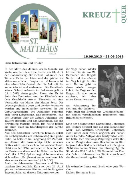 Ausgabe vom 16.06. bis 23.06.2013 - St. MatthÃ¤us Melle