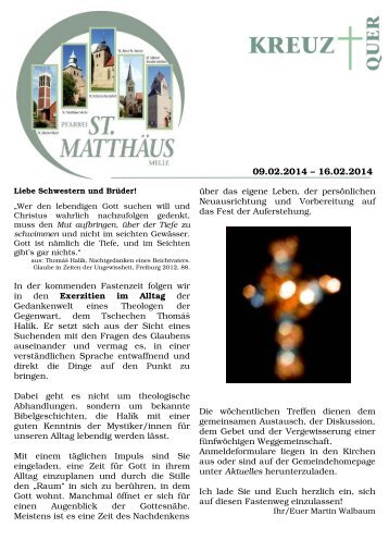 Ausgabe vom 09.02. bis 16.02.2014 - St. Matthäus Melle