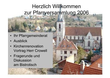 Ihr Pfarrgemeinderat Ausblick Kirchenrenovation Vortrag Herr ...