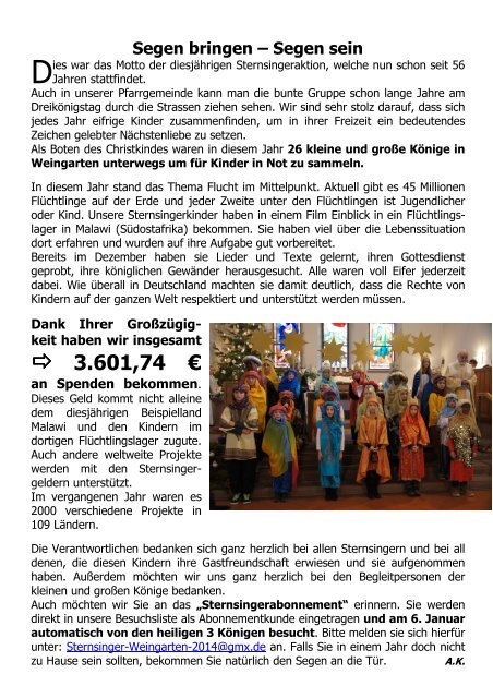 Pfarrblatt downloaden - St. Michael Weingarten