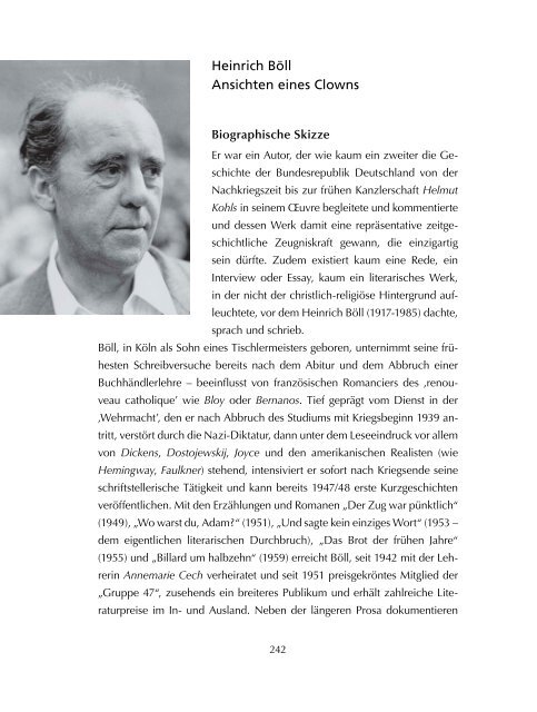 Heinrich BÃ¶ll Ansichten eines Clowns