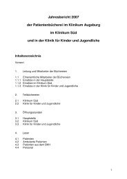 Jahresbericht 2007 der PatientenbÃ¼cherei im Klinikum Augsburg im ...