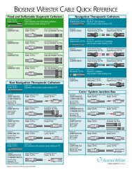 BIOSENSE WEBSTER CABLE QUICK REFERENCE