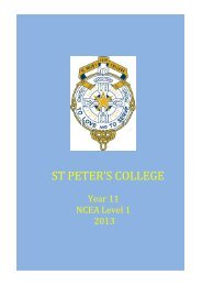 2013 NCEA Level 1 Subject Guide - St Peter's College
