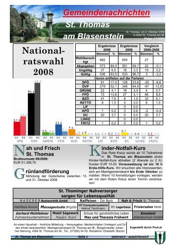 National- ratswahl 2008 - St. Thomas am Blasenstein