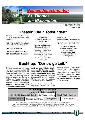 Folge 02/2004 - St. Thomas am Blasenstein