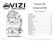 Vizi Spot LED Pro User Manual - American DJ