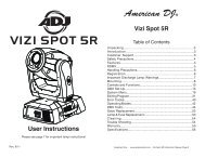 American DJ Vizi Spot 5R Manual - American Musical Supply