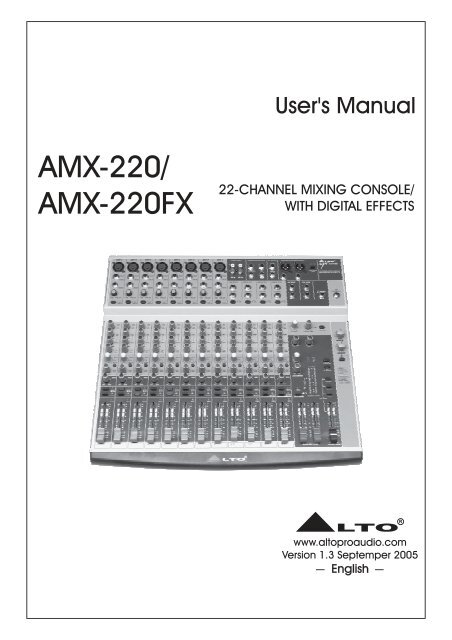 Amx 220 Amx 220fx Alto Music Passion Design