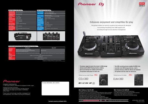 CDJ-350 DJM-350 - Pioneer