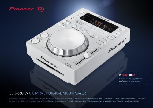 Cdj 350 W Compact Digital Multi Player Pioneer