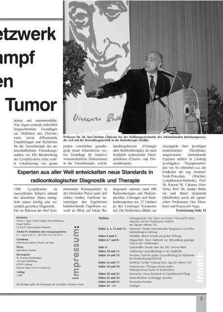 Ausgabe Nr. 4 / 2005 (5,9 MB) - St. Vincenz Krankenhaus Limburg