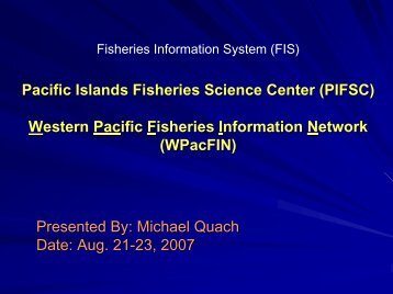 West PacFIN - Office of Science and Technology - NOAA