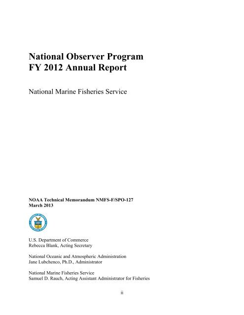 National Observer Program Annual Report - Office of Science and ...