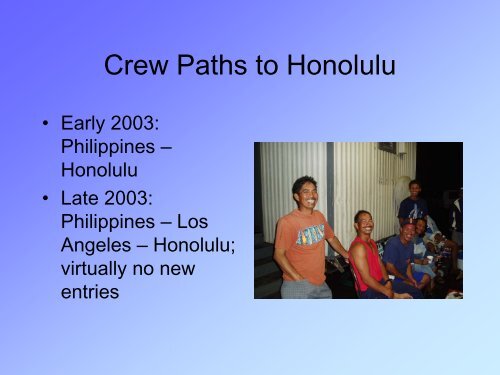 A sociocultural exploration of Filipino crew in the Hawaii longline fleet