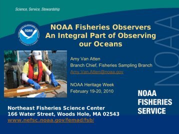 NOAA Fisheries Observers An Integral Part of Observing our Oceans