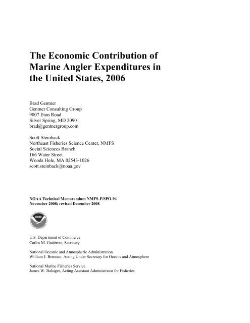 The Economic Contribution of Marine Angler Expenditures in the ...