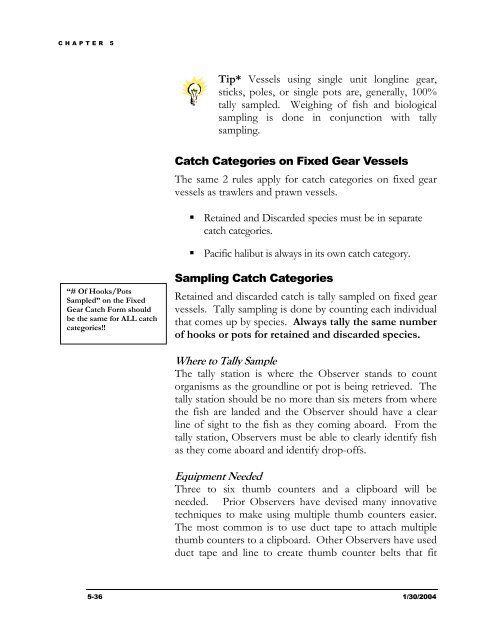 West Coast Groundfish Observer Program Manual, Part2 - NOAA