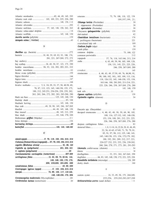 Indexed Bibliography of Northeast Fisheries Science Center ...