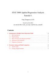 STAT 3008 Applied Regression Analysis Tutorial 5.