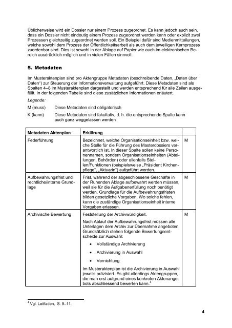 Musteraktenplan für katholische Kirchgemeinden - Staatsarchiv