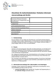 Checkliste für Visitationen - Staatsarchiv - Kanton Zürich