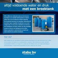 altijd voldoende water en druk met een breektank - Stabu