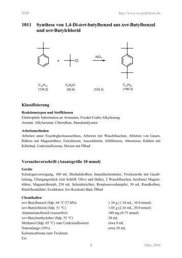 1011 Synthese von 1,4-Di-tert-butylbenzol aus tert ... - kriemhild